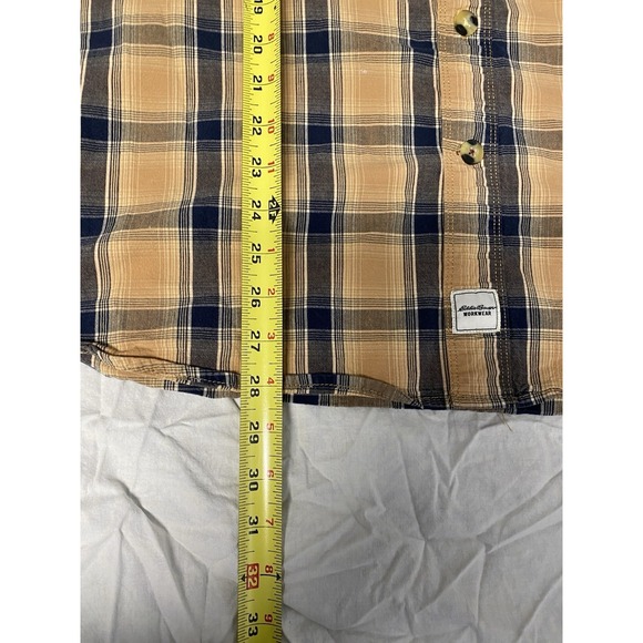 Eddie Bauer Workwear Foreman Fit 2XL Plaid Short Sleeve Shirt - Picture 8 of 9